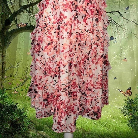 Y2k Fairy Core Pink White House Black Market Midi Dress - Picture 3 of 9